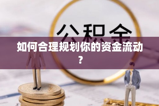 大园如何合理规划你的资金流动？