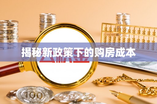 大园揭秘新政策下的购房成本